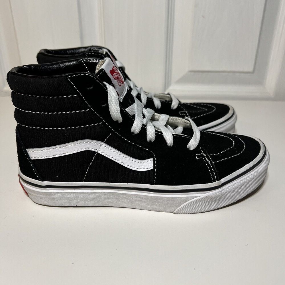 Vans SK8 Hi Kids High Top Black White Suede Skateboarding Sneakers 721356 Sz 3